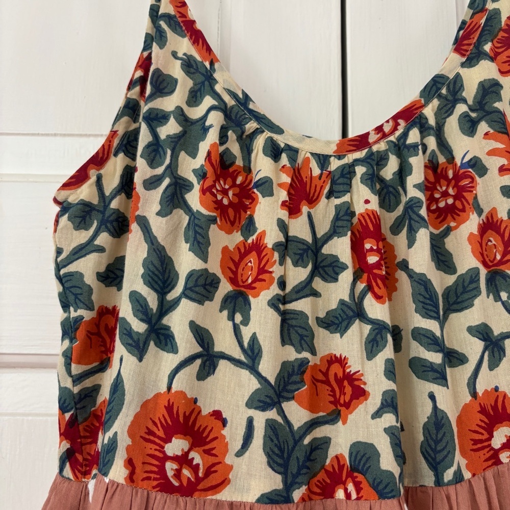 ROLLER RABBIT Rosetone Polka Dot Floral Tiered DAKOTA Maxi Dress NEW Size Small - Picture 5 of 16